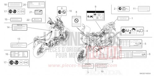 ETIQUETTE DE PRECAUTIONS CRF1100A4M de 2021